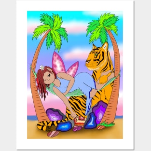 Crystal fairy and tiger friend Posters and Art